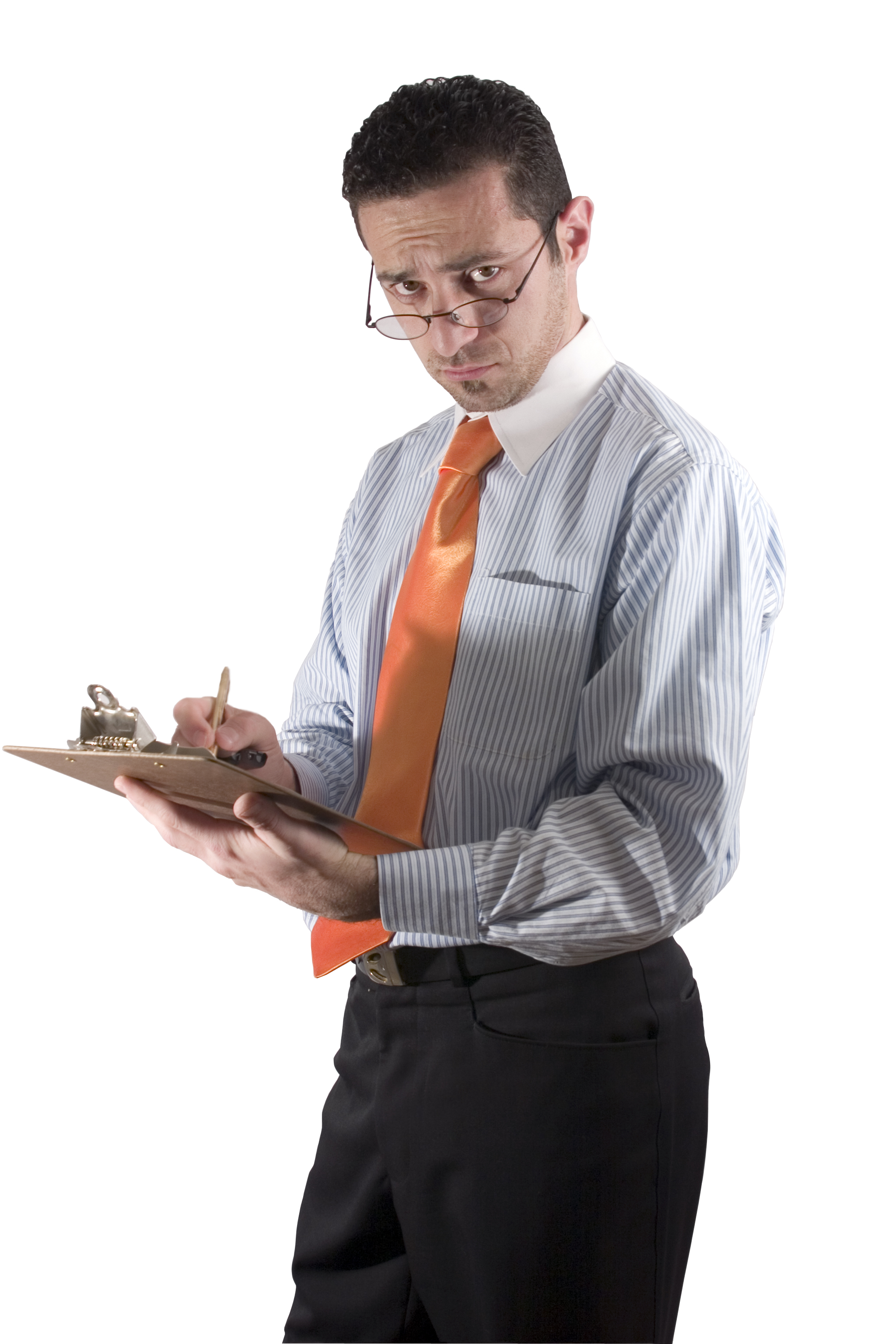Businessman with clipboard